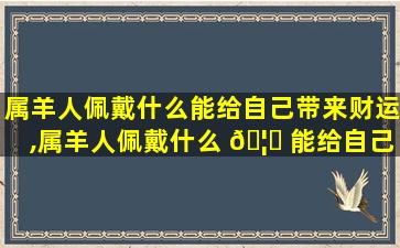 属羊人佩戴什么能给自己带来财运,属羊人佩戴什么 🦟 能给自己带来财运和财运